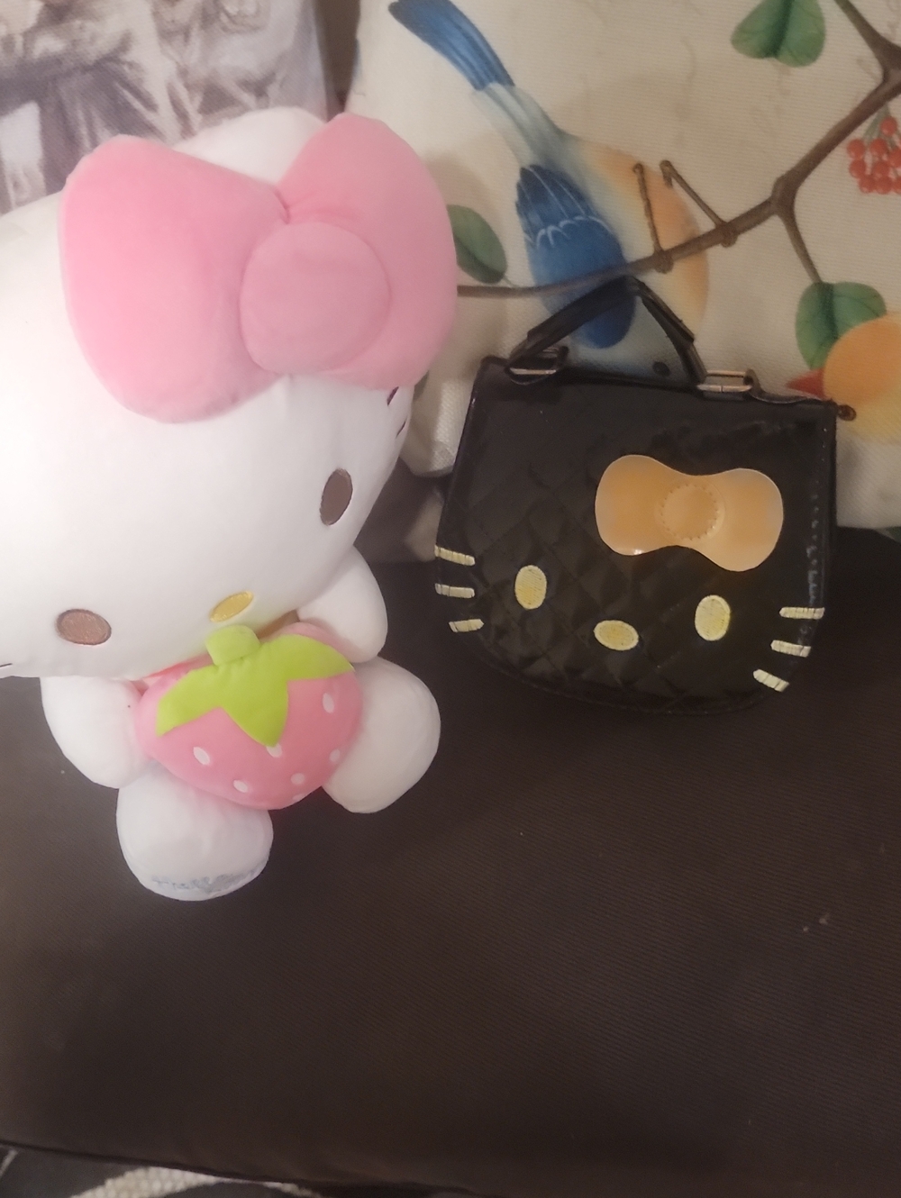 Hello Kitty Black Mini Purse with Gold Bow Accent